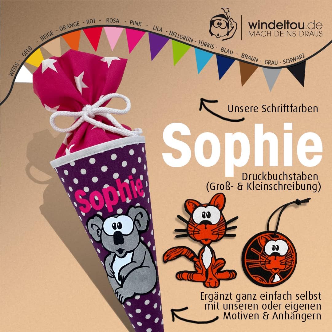 Hochwertige 35 cm Schultüte, Zuckertüte in LILA | Start deiner Kreativität | Ideal zur Gestaltung mi