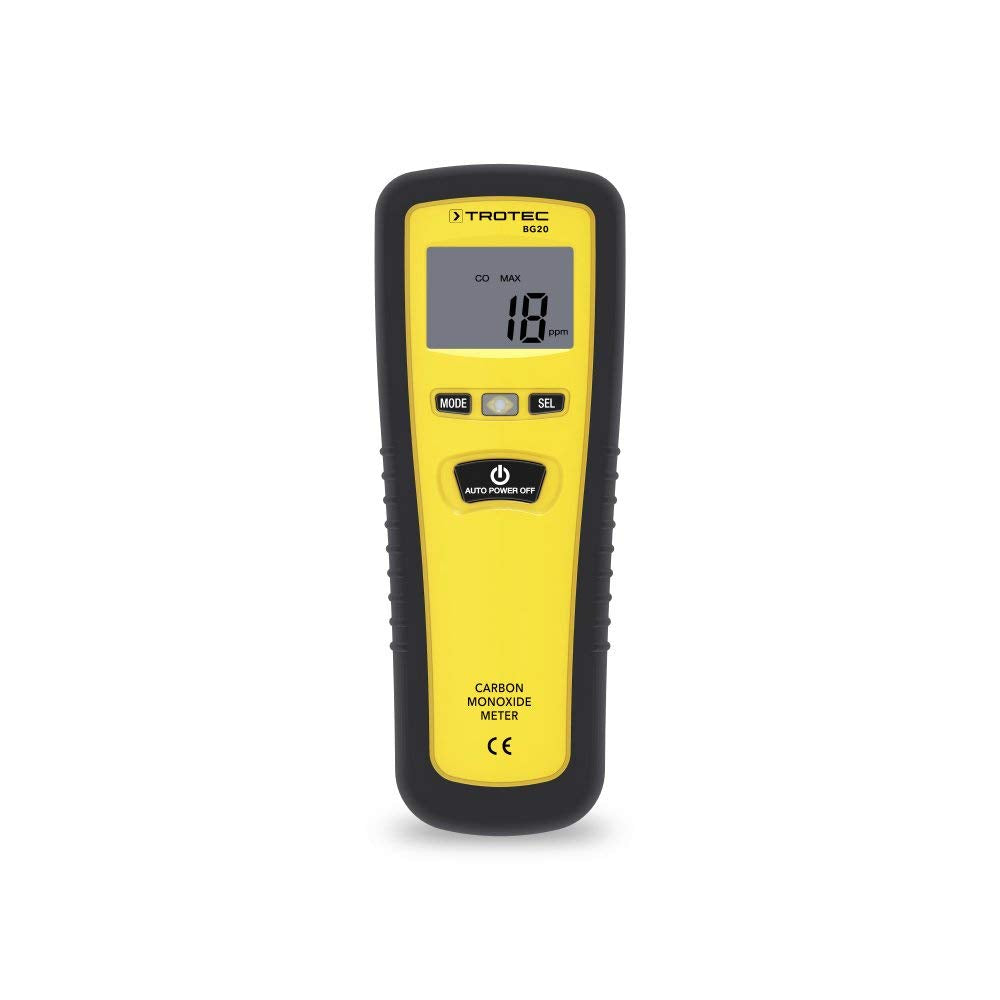 TROTEC BG20 Kohlenmonoxid-Messgerät Melder CO-Konzentrationen messen Messbereich 0 ppm bis 1.000 ppm