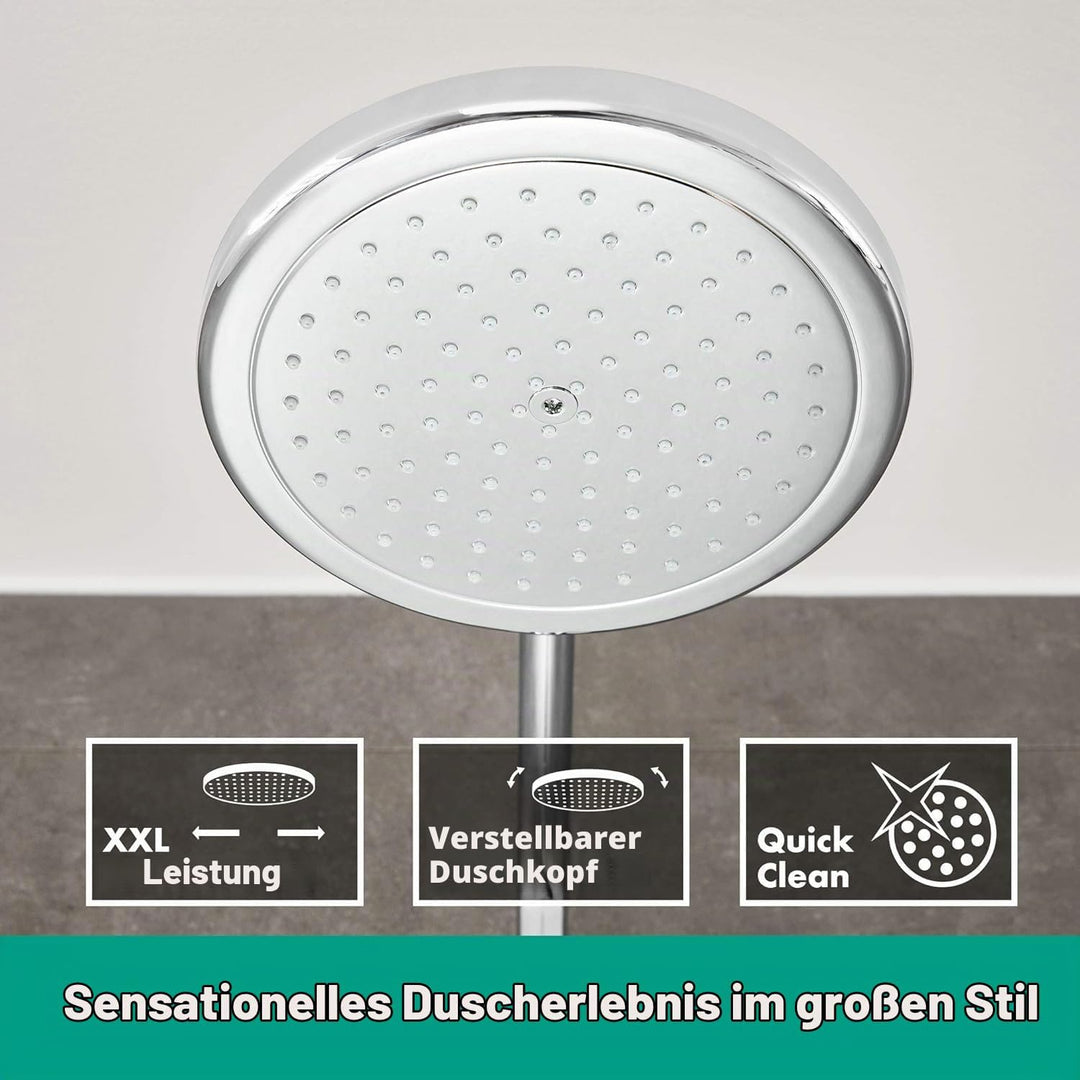 hansgrohe wassersparendes Duschsystem Croma 220 (Regendusche mit 4 Strahlarten, Duschkopf, Duschstan
