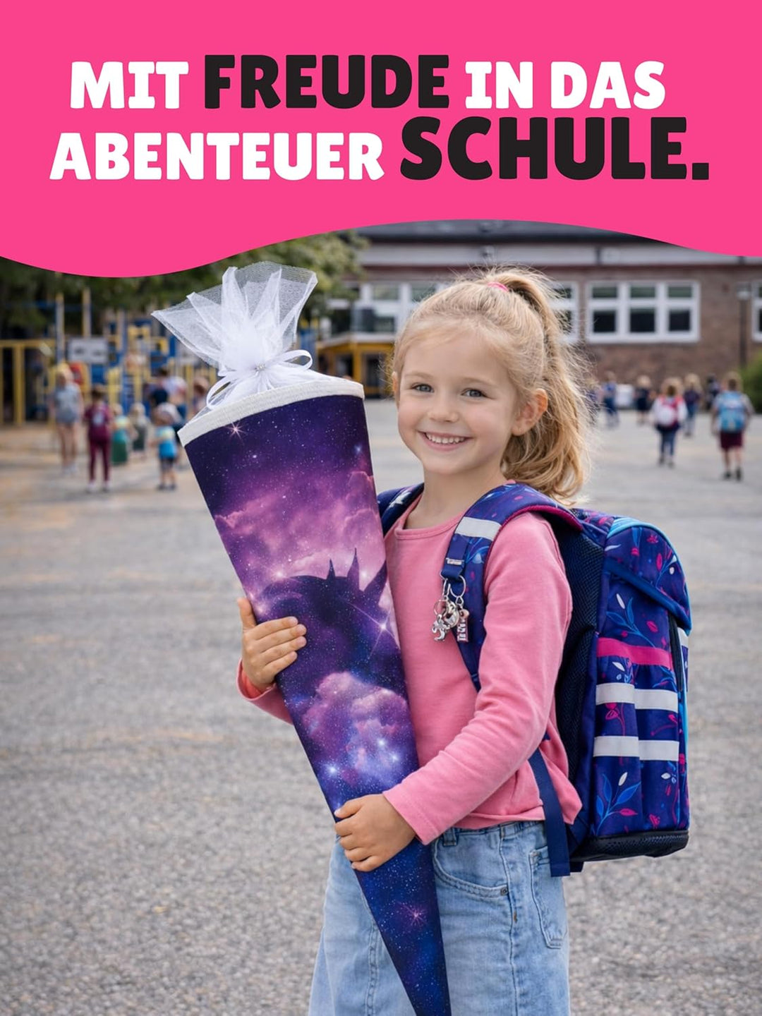 Familando - McNeill Ergo Complete Schulranzen Set - 12-teilig - Lilly Einhorn/Unicorn - Ergonomisch