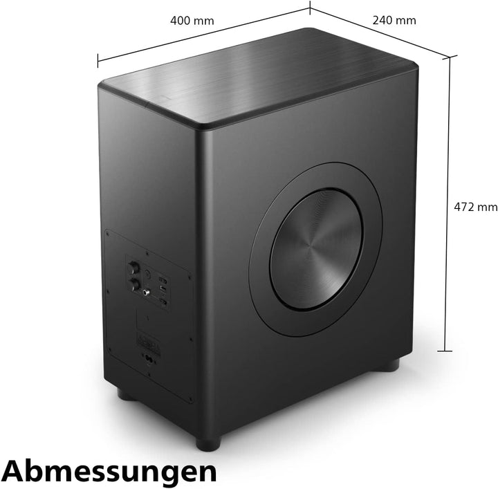 Philips Fidelio FW1 Kanal Kabelloser Subwoofer | 420 W | Cinematischer Sound | tiefer Bass für Heimk