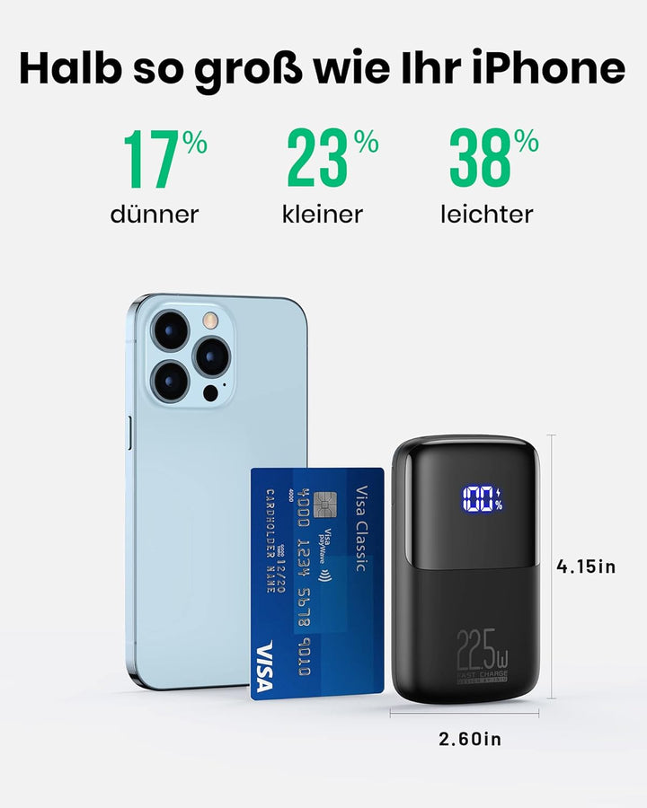 INIU Power Bank, 22.5W Fast Charging 10000mAh PowerBank Klein aber Stark, PD3.0 QC4.0 (USB C Input &