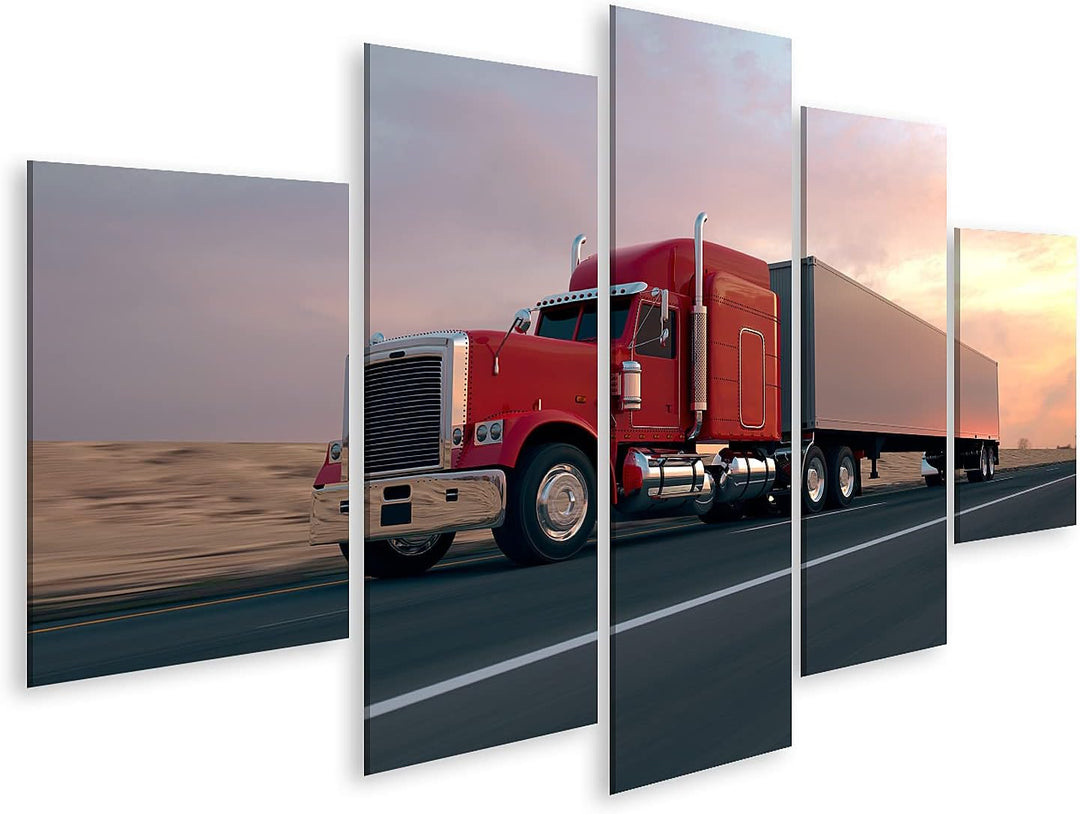 islandburner Bild auf Leinwand LKW Auf Der Strasse Während des Tages Bilder Wandbilder Poster Leinwa