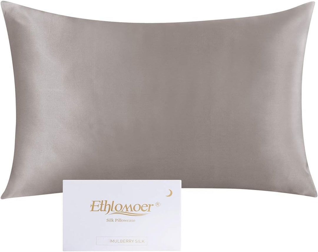 Ethlomoer Kissenbezug aus 100% natürlicher Reiner Seide für Haar und Haut, beidseitig 19 Momme, 600