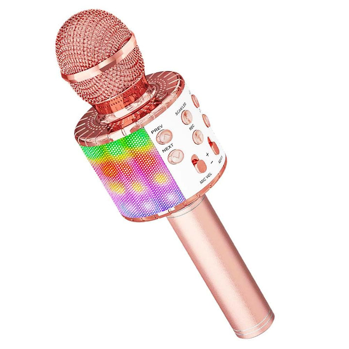Tragbares Bluetooth-Mikrofon für Karaoke, multifunktional, kabellos, mit Lautsprecher und LED-Lichte