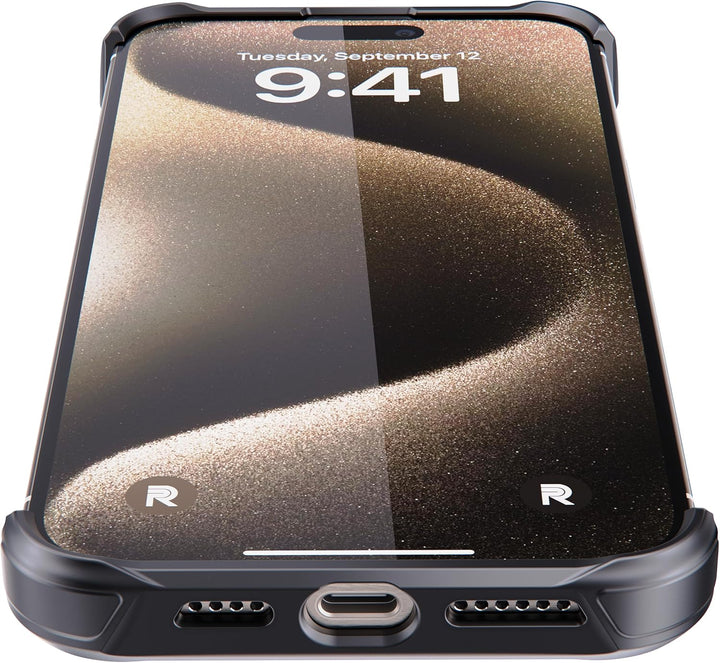 REBEL Schutzhülle für iPhone 15 Pro Max [Flex-Serie], freiliegende Seiten für Komfort, Aramidfaser,
