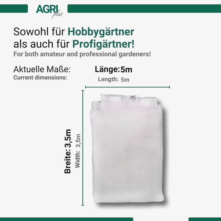 AGRI plus Teichnetz mit Ösen I 3,5 x 5 m I Verschiedene Masse I Engmaschiges Netz 0,8 x 0,8 mm I Tei