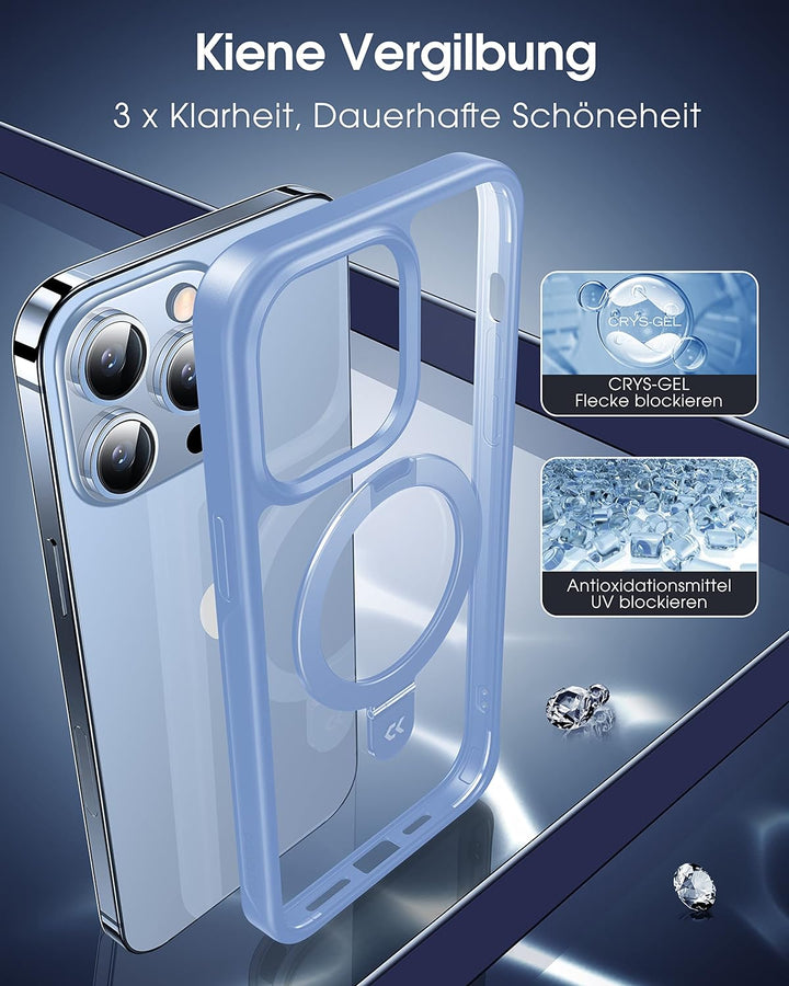 CASEKOO Magic Stand für iPhone 13 Pro Max Hülle für MagSafe [Militärschutz] [Unsichtbarer Ständer] S