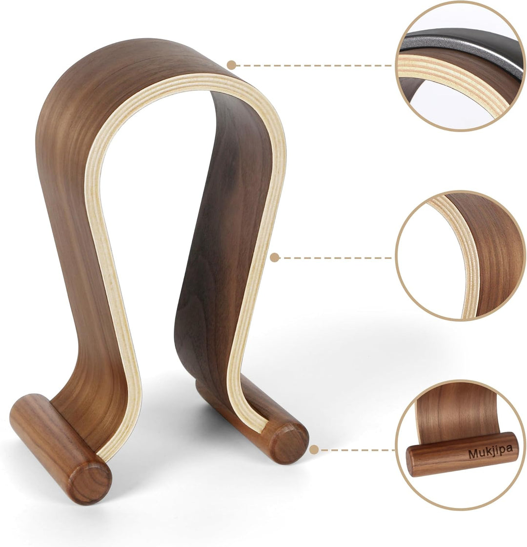 Mujipa Kopfhörerständer aus Holz, stilvoller Schreibtisch-Headset-Halter für Over-Ear-Kopfhörer, Hea