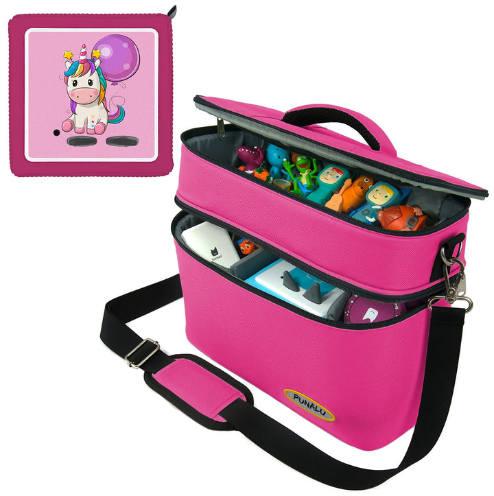 PUNALU grosse Tasche für Toniebox inkl. Schutzfolie passend für Toniebox, Platz für 68 Tonies, Set T