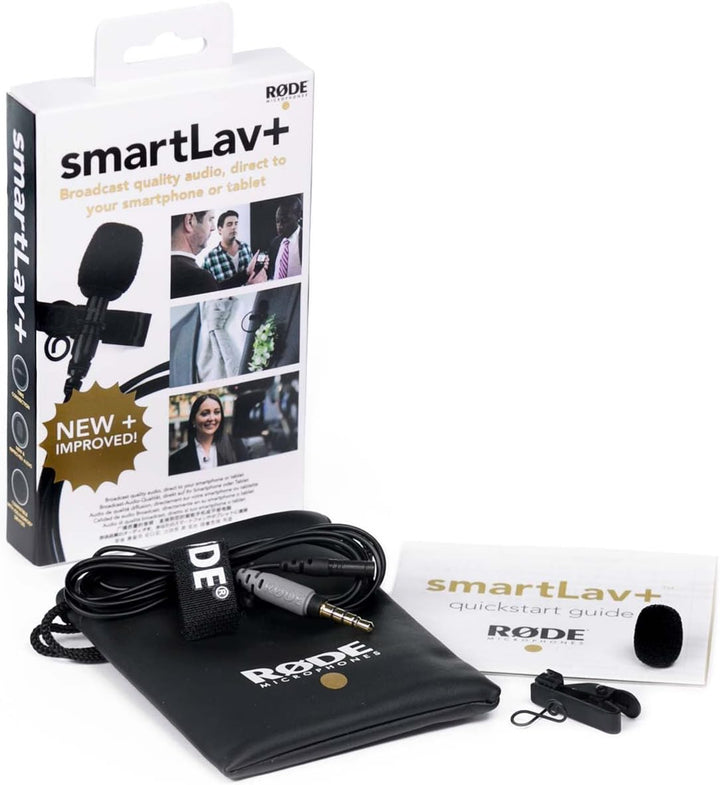 Rode SmartLav+ Ansteck-, Lavalier-Mikrofon für Smartphone/Tablet + keepdrum WS05 Mini Fell-Windschut