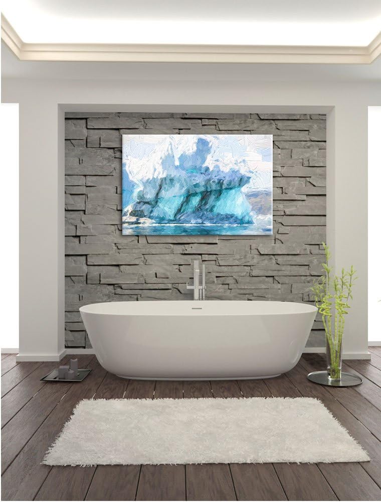 Pixxprint gigantischer Eisberg Kunst/Format: 100x70cm / Leinwandbild fertig bespannt Wandbild Kunstd