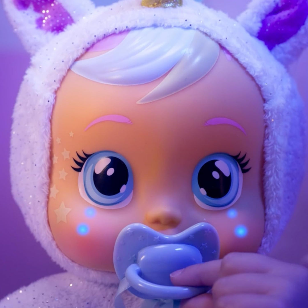 Cry Babies Goodnight Dreamy - Interaktive weiche Kuschelpuppe, Schlafenszeitpuppe mit Nachtlicht und
