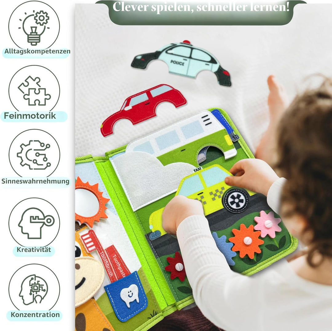 Busy Board Montessori Spielzeug ab 1 Jahr, 22-in-1 Interaktives Activity Board für Kleinkinder, Früh