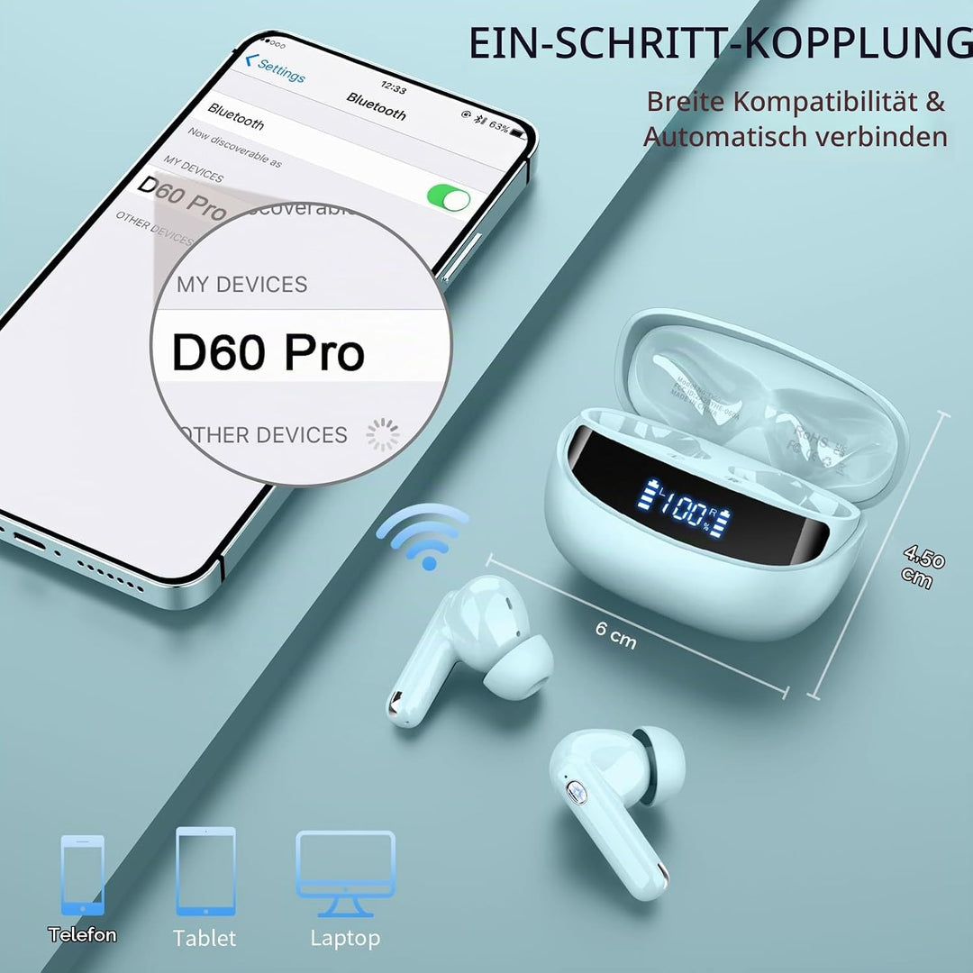 Nerunsa Bluetooth Kopfhörer, Kopfhörer Kabellos Bluetooth, Kabellose Bluetooth Kopfhörer, 2026 In Ea