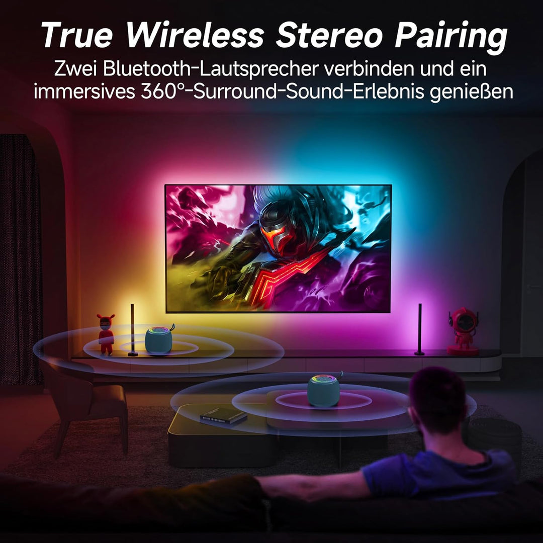 JYX Bluetooth Lautsprecher, 40W Tragbarer Party Lautsprecher mit Bluetooth 5.3, IPX7 Wasserdicht, TW