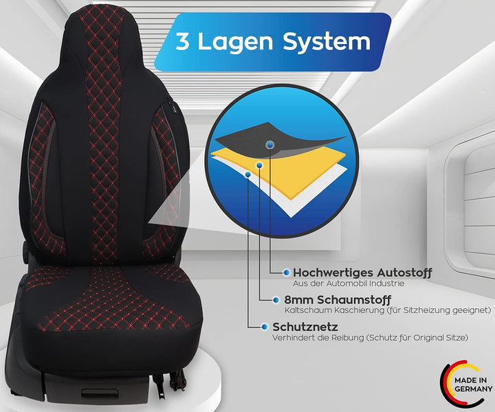BREMER SITZBEZÜGE Mass Piloten Schonbezüge Sitzbezüge kompatibel mit Wohnmobil Ducato Weinsberg Adri