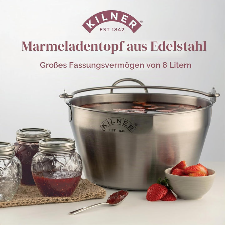 Kilner Edelstahl, 8 Liter Einkochtopf, 30 cm Einkochtopf 8L, Einkochtopf 8L