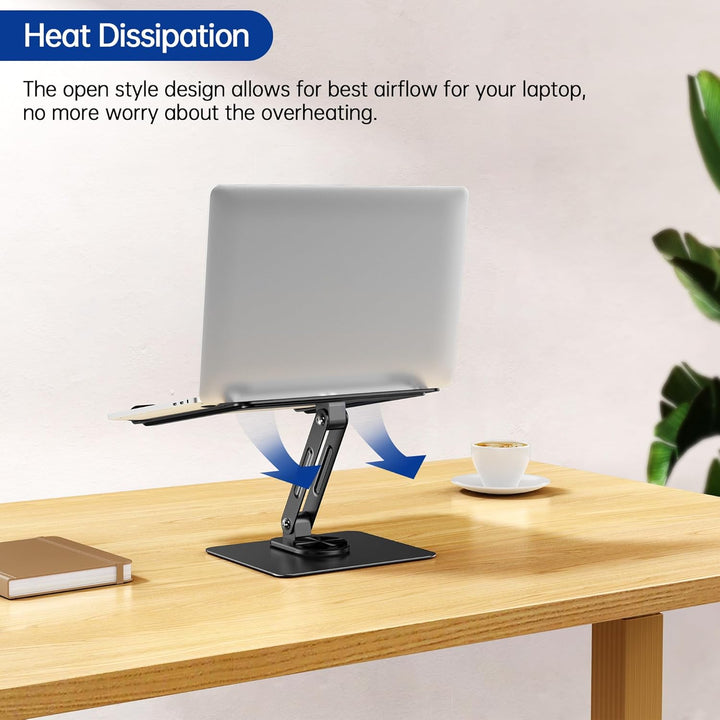 BESIGN LS12 Laptop ständer mit 360 Drehbarer Basis, Verstellbarer ergonomischer Notebook-Ständer, La