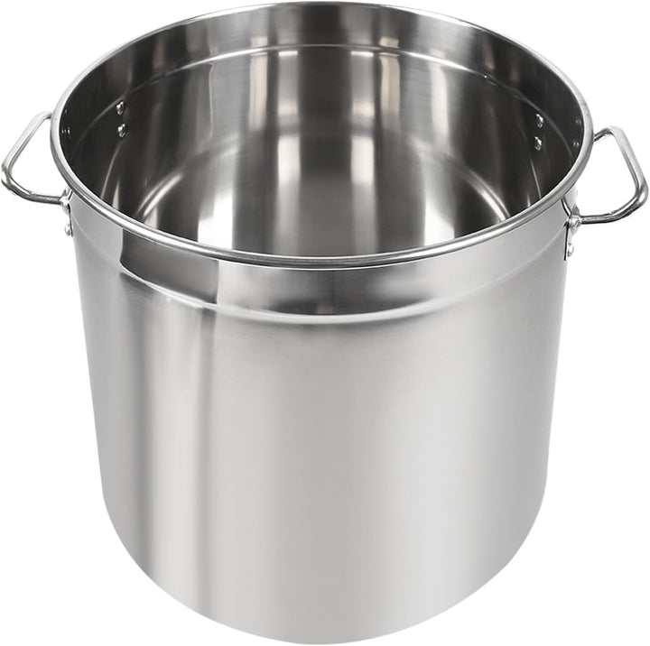 Edelstahl Suppentopf 50L, Kochtopf induktion Gross mit Griffen, Ebener Boden, Versenkbarer Deckel, Ø