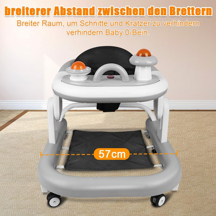 Lauflernhilfe für Babys, 5-in-1, klappbarer Schieber mit Musik, Höhe verstellbar in 5 Positionen, ab