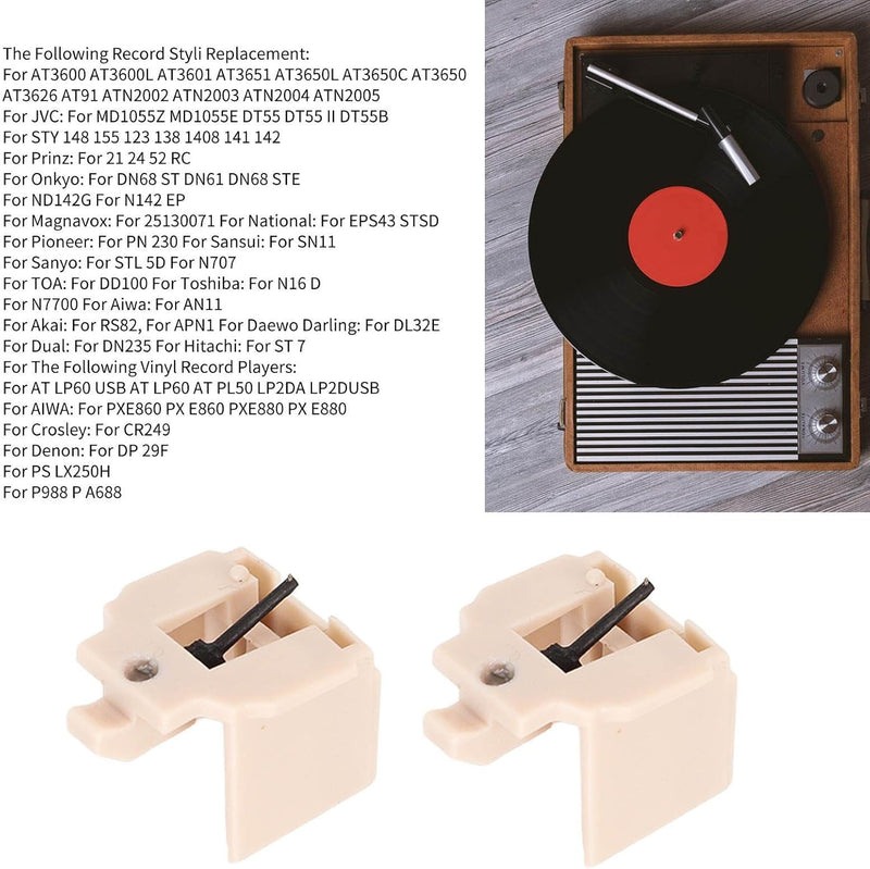 Plattenspieler-Stylus-Ersatz für AT3600 AT3600L AT3601 AT3651 AT3650L AT3650C AT3650 AT3626, Kohlefa