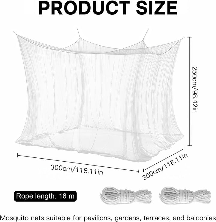 Moskitonetz 300x300x250cm, Moskitonetz Reise Outdoor Doppelbett Einzelbett, Tragbares Geschlossenes
