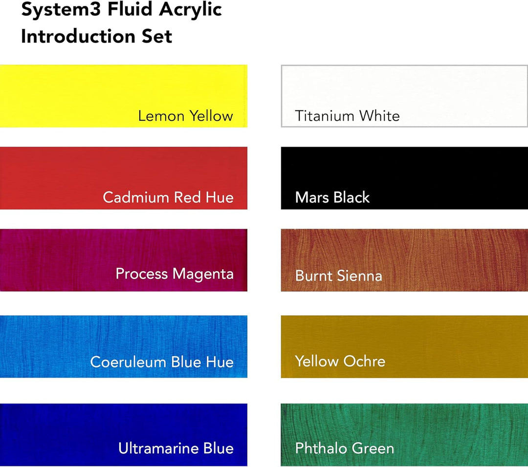 Daler Rowney System3 Acryl-Flüssigkeitsset, 8 x 29,5 ml, bunt