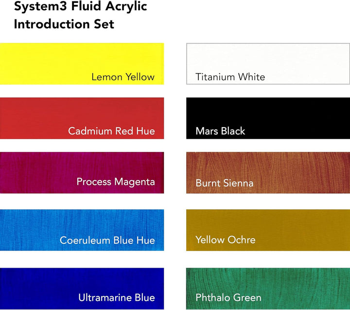 Daler Rowney System3 Acryl-Flüssigkeitsset, 8 x 29,5 ml, bunt