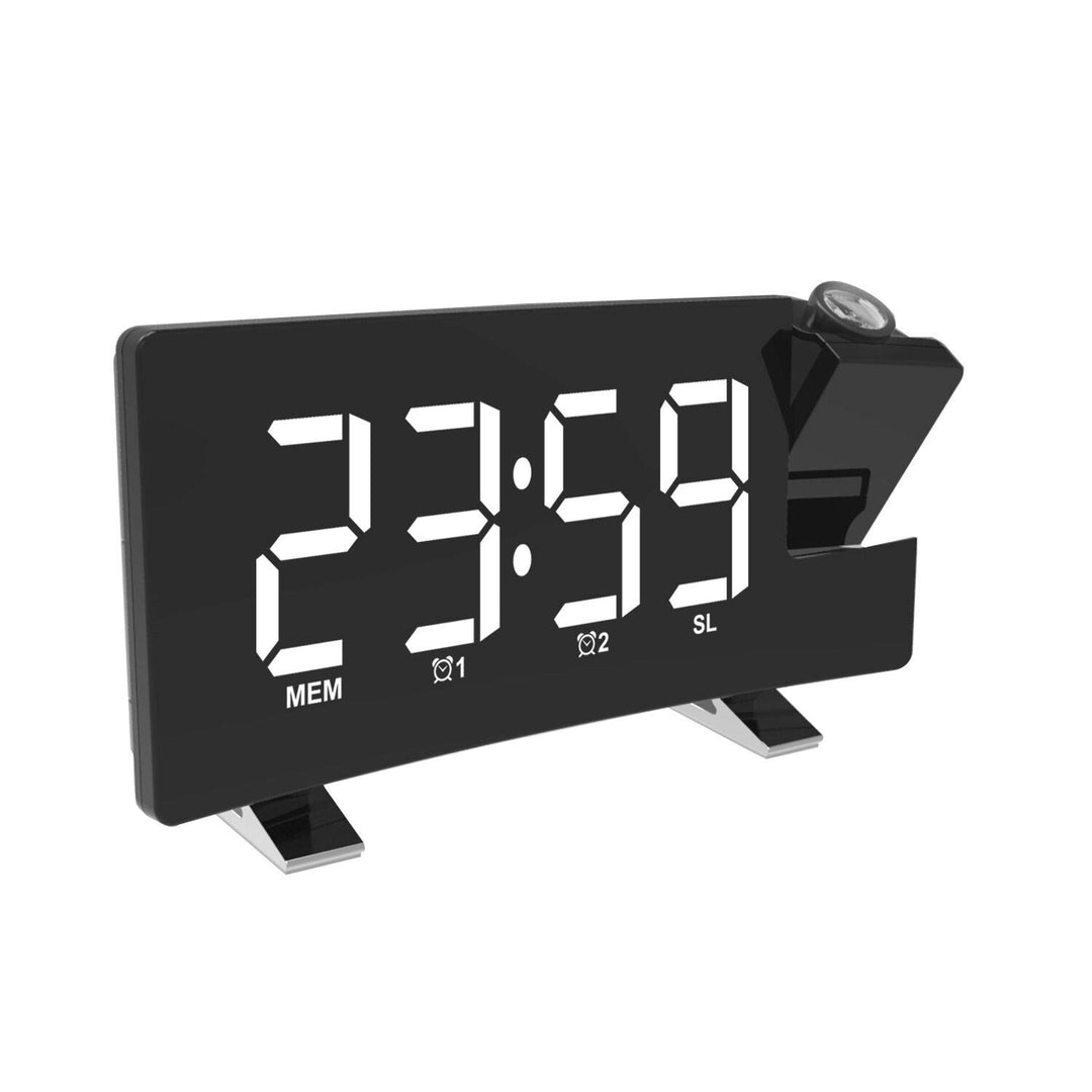 DollaTek Projektionswecker für Schlafzimmer Digitale Decke Radio Wecker mit Doppelwecker 4 Dimmer 18