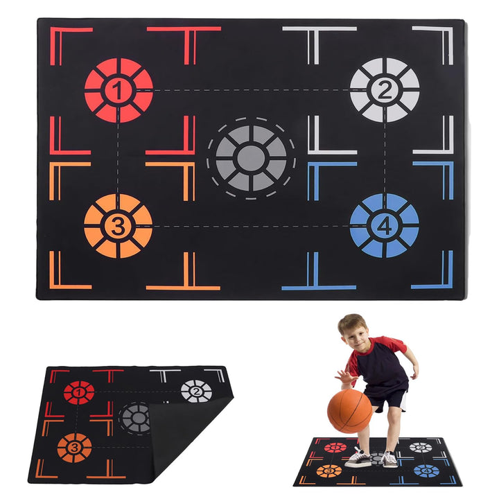 Matte Ballkontrolle Schritt Trainingsmattem, Gummi Trainingsmatte Geschenke Basketball Trainingsmatt
