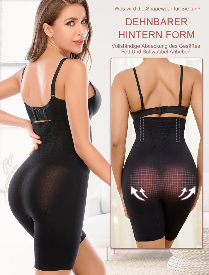 SURE YOU LIKE Damen Figurenformend Miederpant Miederhose Mit Bein Shapewear Hohe Taille Body Shaper