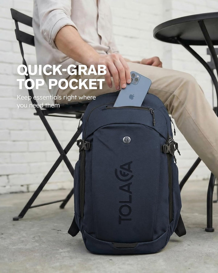 Tolaccea Business Laptop Rucksack 32L, Reiserucksack mit 15,6 Zoll stosssicherer EVA-Laptoptasche,Ha