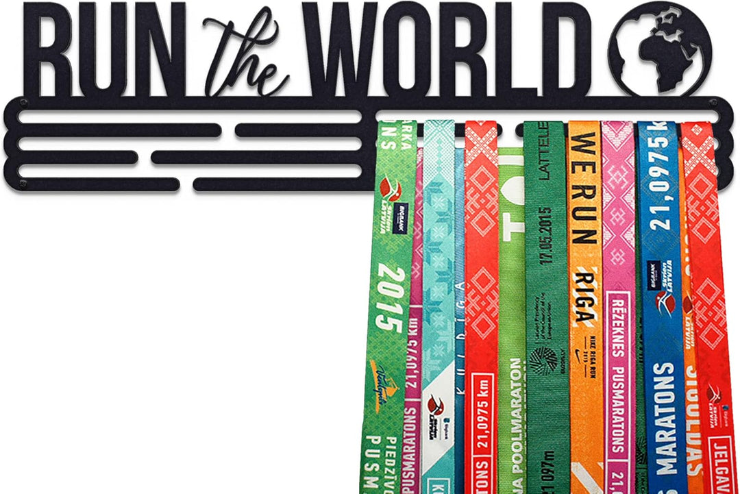 United Medals Run The World Medaillenhalter Edelstahl | Medaillen Aufhänger | Medal Hanger Holder Di