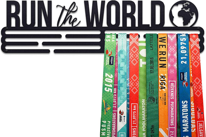 United Medals Run The World Medaillenhalter Edelstahl | Medaillen Aufhänger | Medal Hanger Holder Di