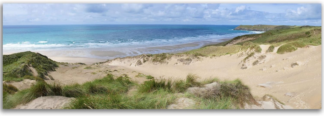 Feeby. Leinwandbild, Bilder, Wand Bild, Wandbilder, Kunstdruck 150x60 cm, MEER, DÜNEN, NATUR, BRAUN,