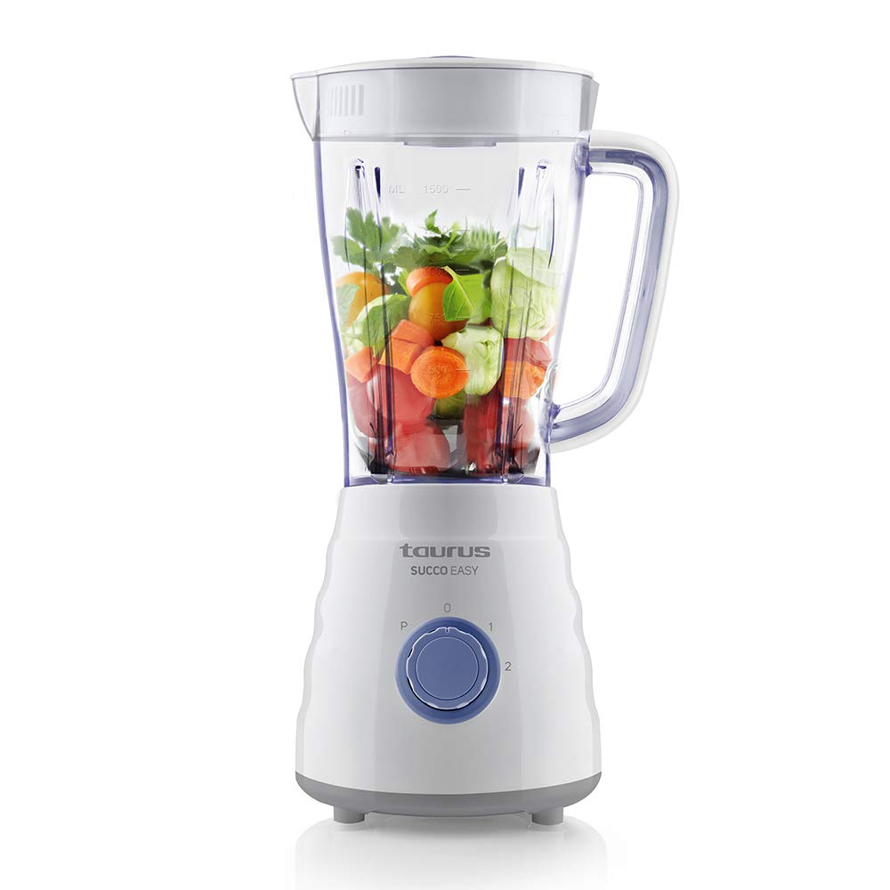 Taurus Succo Easy Standmixer, 500 W, Kunststoff, 2 Geschwindigkeiten, Weiss und Blau, 500 W