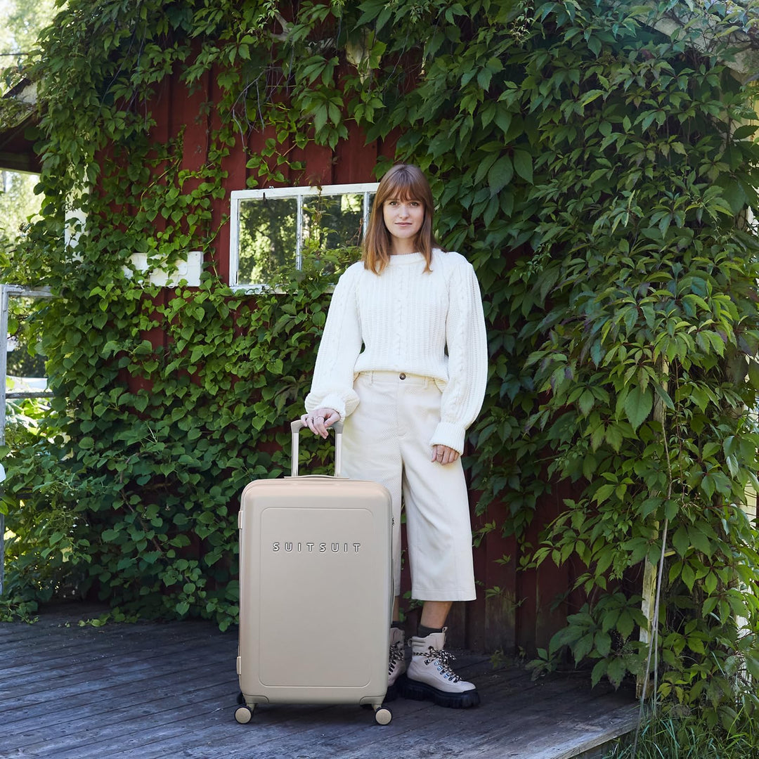 SUITSUIT Koffer Gross 76 cm - Hartschalen Reisekoffer mit Rollen - TSA-Schloss - 82 L - Natura Bleac