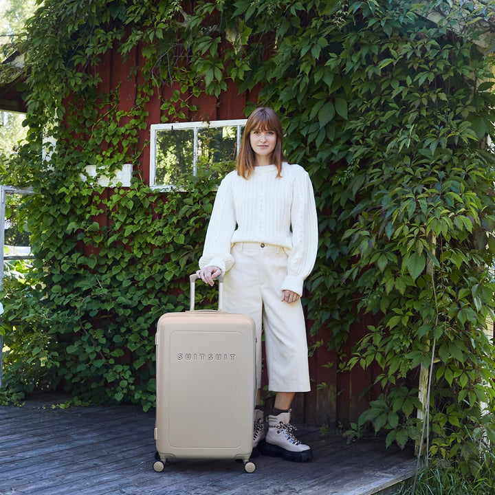 SUITSUIT Koffer Gross 76 cm - Hartschalen Reisekoffer mit Rollen - TSA-Schloss - 82 L - Natura Bleac