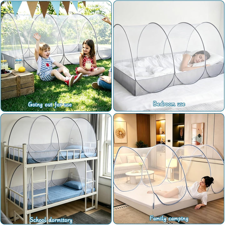 IIRC Moskitonetz Bett Reise – 190 x 90 x 90 cm Pop Up Moskitonetz für Bett, Camping & Zuhause, Faltb