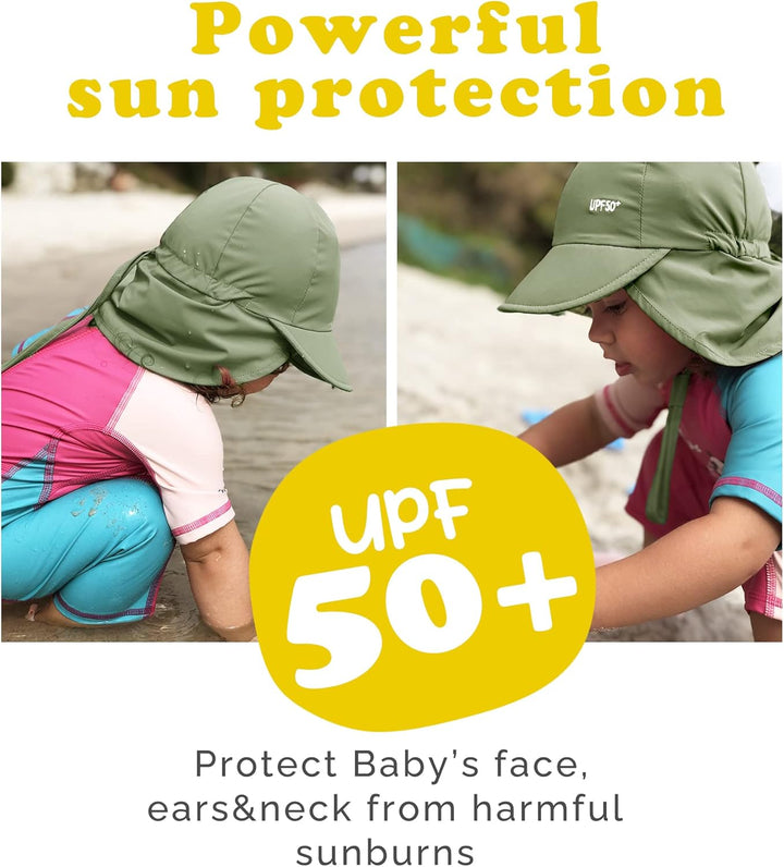 FURTALK Baby Sonnenhut mit Nackenklappe Kleinkind Kinder UPF 50+ Einstellbare Jungen Mädchen UV-Schu