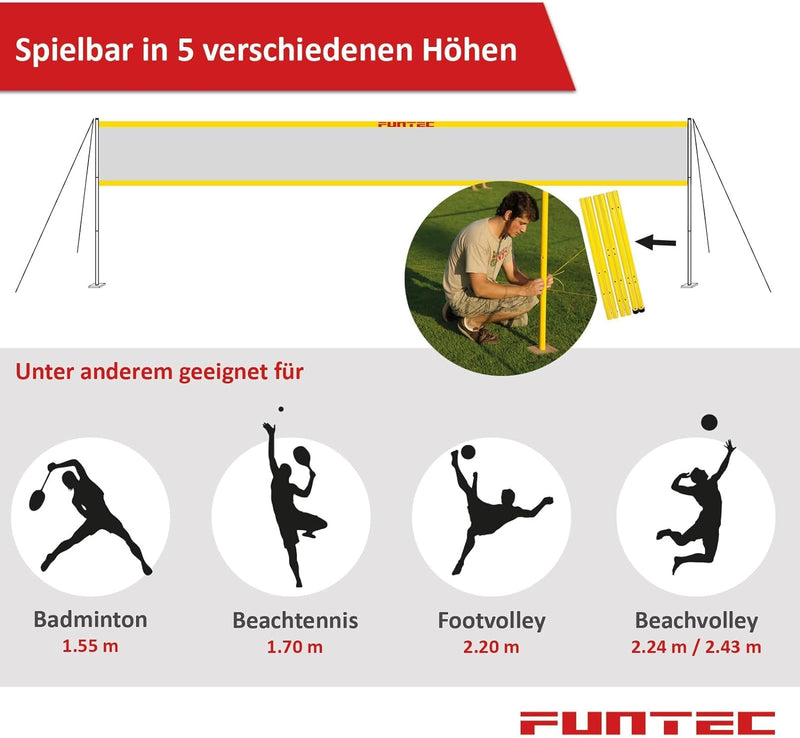 Funtec Fun Sports Set - Beachvolleyball- und Multisport-Set