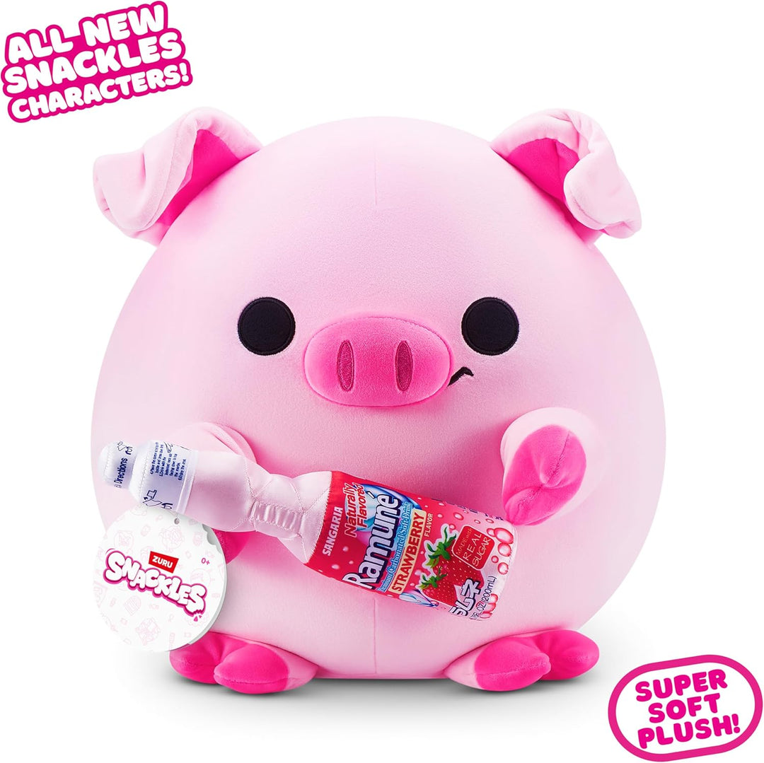 Snackles-CORE Licensed-Series 3-Plush 14" Piggy with Sangaria Strawberry Ramune ANNA, ANNA