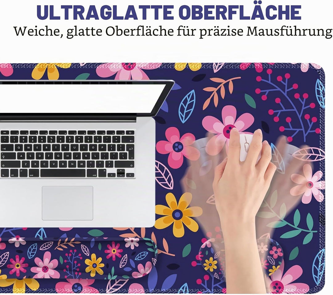 ToLuLu Erweitertes Gaming-Mauspad, Memory-Schaum, ergonomische Tastatur-Maus-Handgelenkauflage, gros