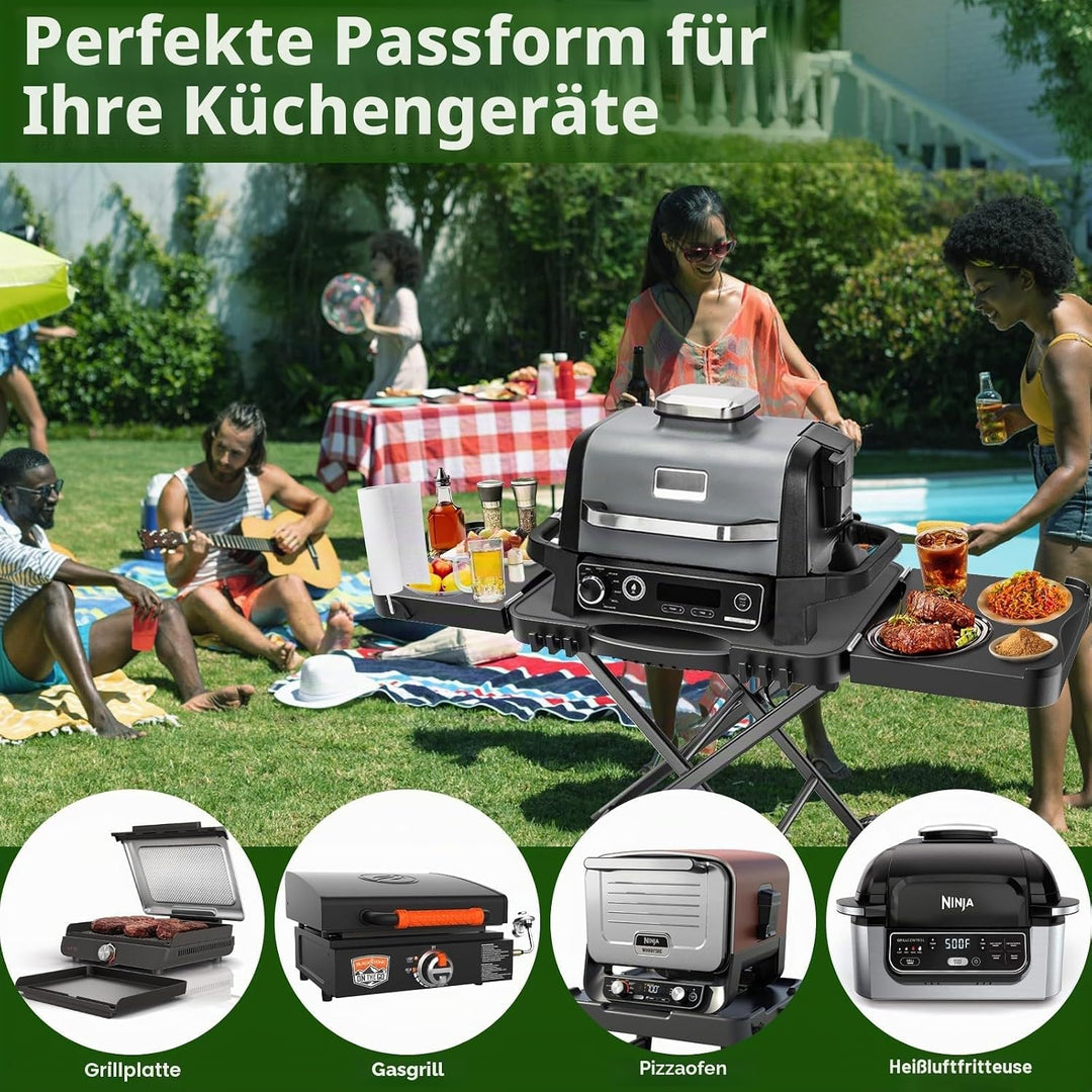 Tragbarer Grillwagen für Ninja Woodfire, Weber, Blackstone, Nexgrill, Traeger und den meisten tragba