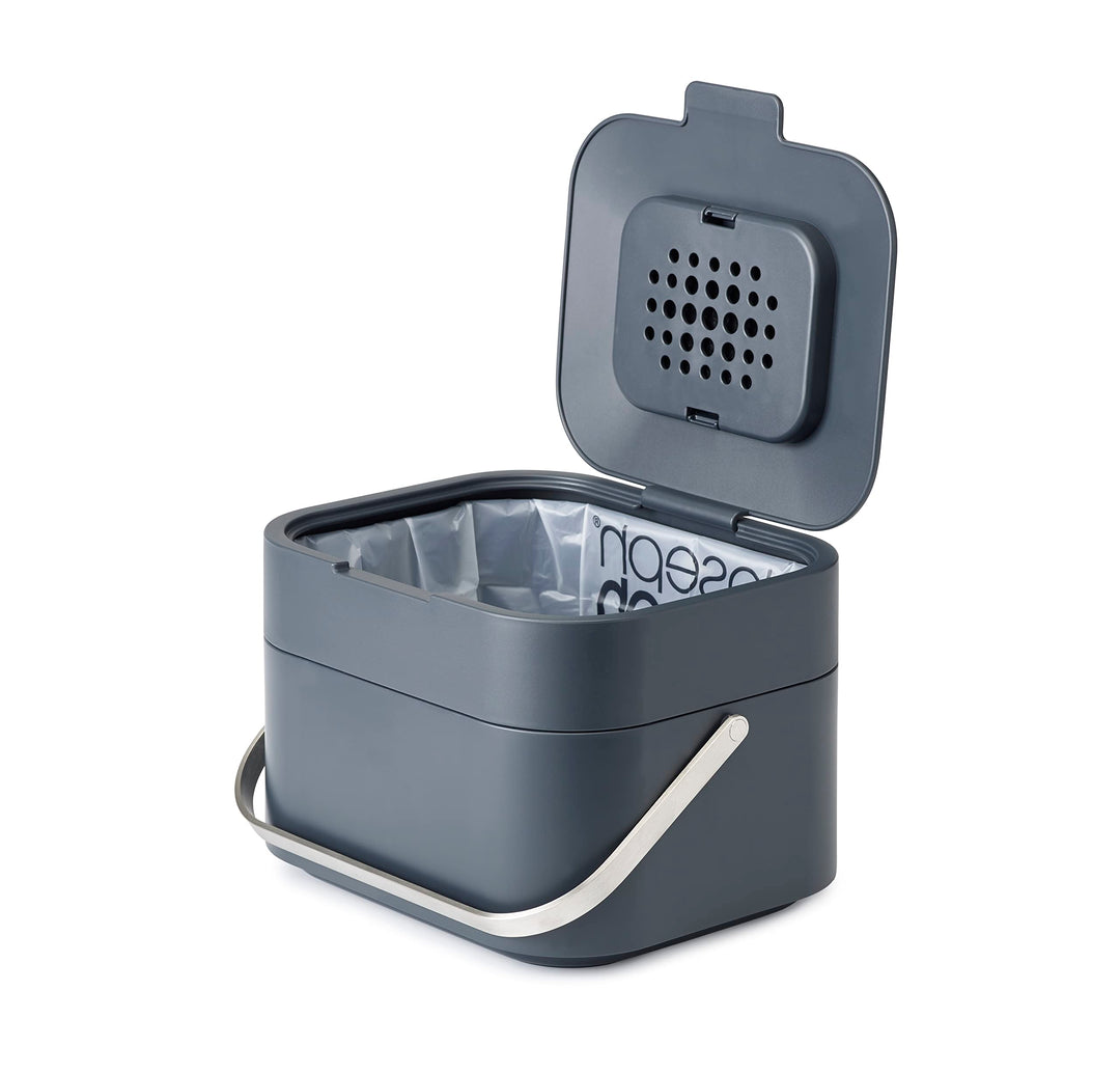 Joseph Joseph Stack 4 - Komposteimer küche, biomülleimer mit Geruchsfilter und deckel, Plastik, 4 Li
