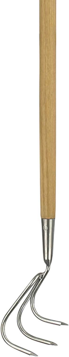 Kent & Stowe Langstiel 3 Zinken-Grubber – Garten-Grubber aus Edelstahl, zum Aufbrechen von Böden, Ga