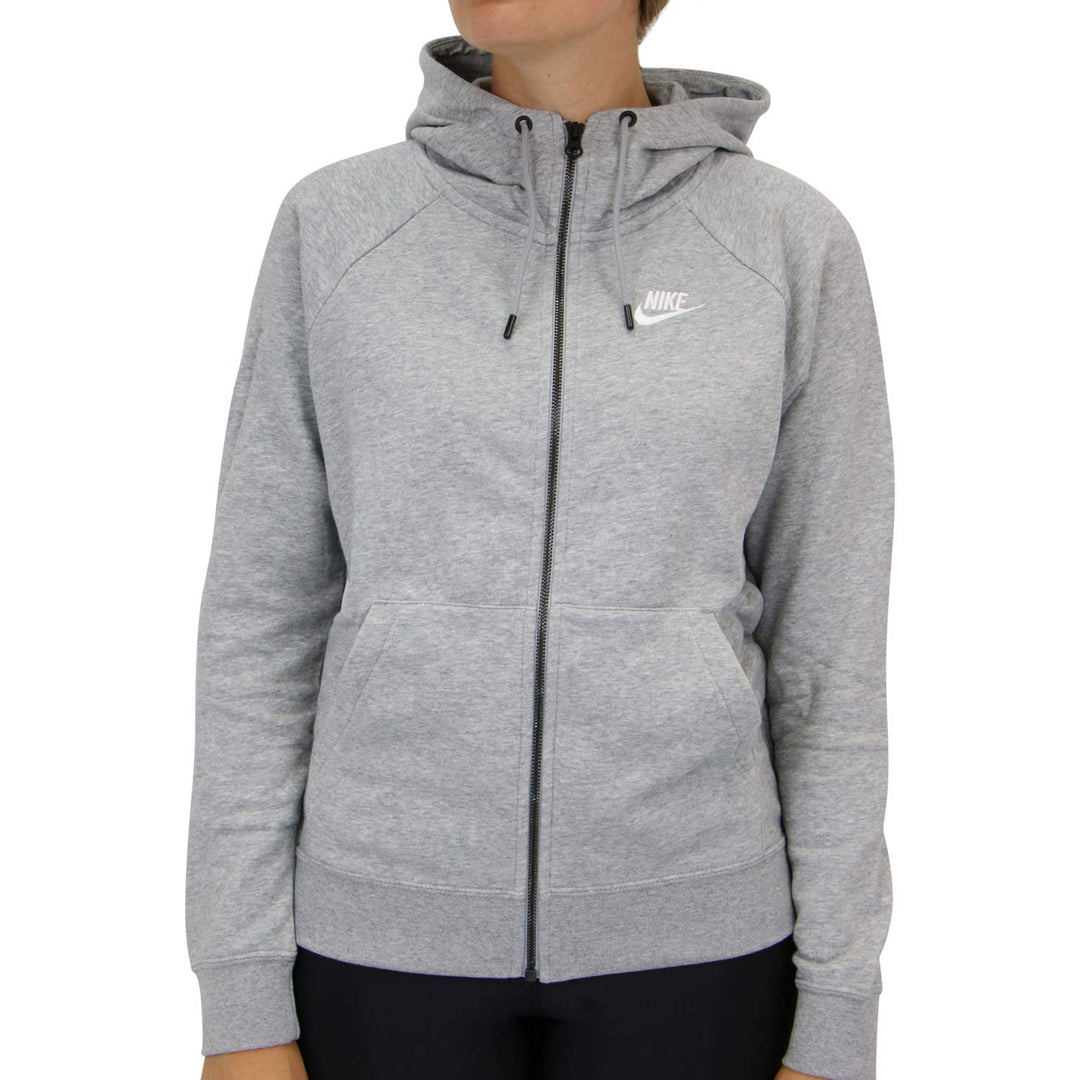 Nike Damen Sweatshirt W Nsw Essntl Hoodie Fz Flc XS Dk Grey Heather/(White), XS Dk Grey Heather/(Whi