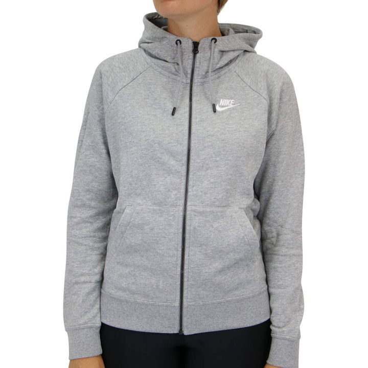 Nike Damen Sweatshirt W Nsw Essntl Hoodie Fz Flc XS Dk Grey Heather/(White), XS Dk Grey Heather/(Whi