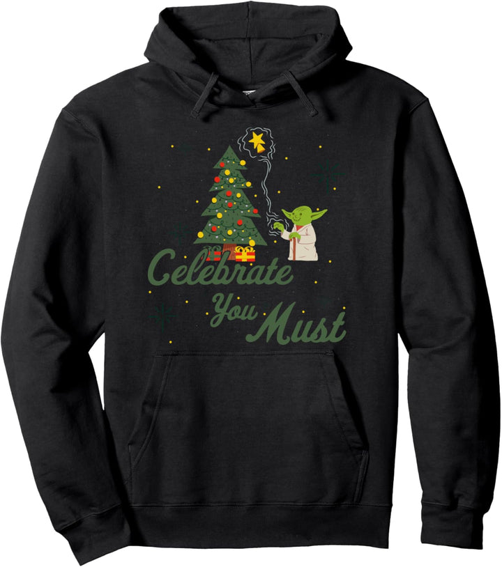 Star Wars Christmas Yoda Celebrate You Must Pullover Hoodie